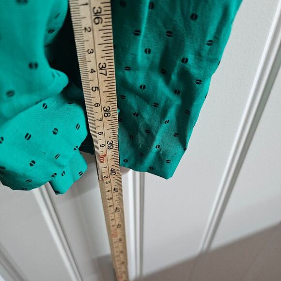 Vintage Kristina Peplum Dress Womens Size 6 Blue Polka Dot 80s Glam Rock Pinup - Picture 9 of 14